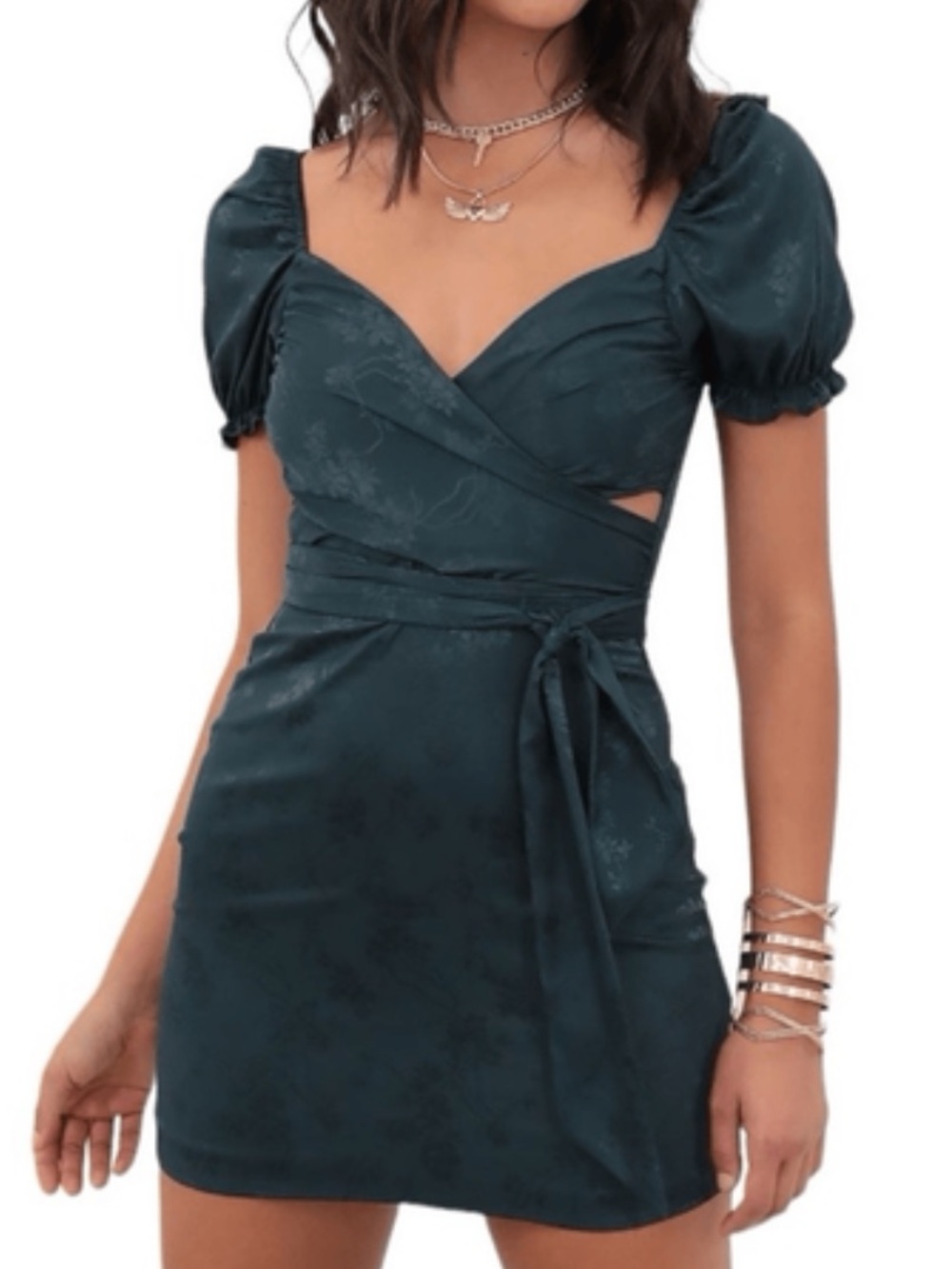 Lucy in the Sky Miley Green Wrap Dress Size small